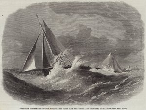 Course de coupe de première classe du Royal Thames Yacht Club, le Vindex et le Christabel à Sea Reach